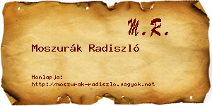 Moszurák Radiszló névjegykártya
